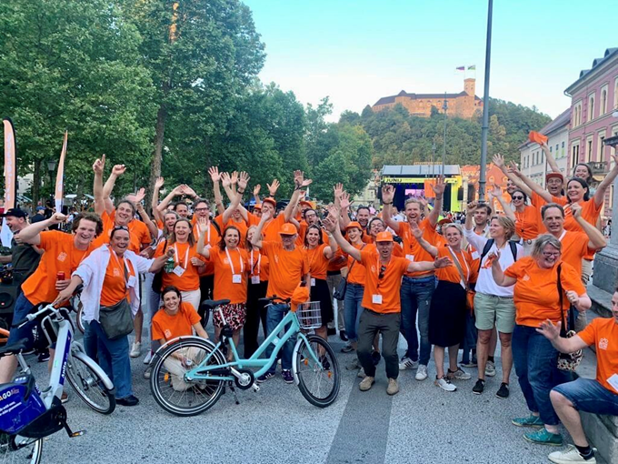 Message Team Doortrappen bezoekt wereldfietscongres Velo-city 2022 in Ljubljana bekijken